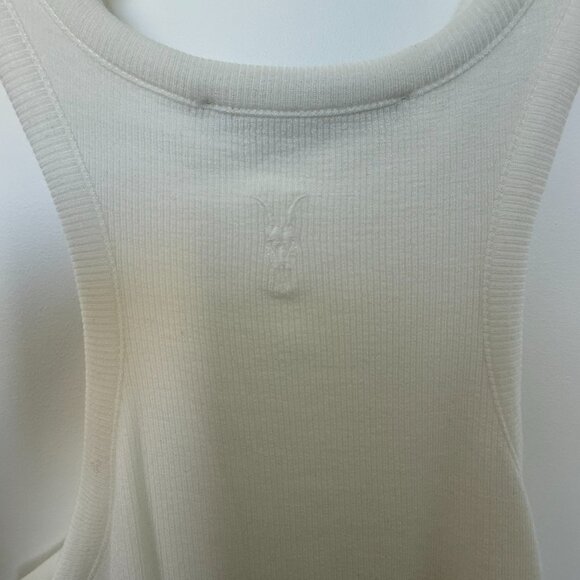 ALL SAINTS white racerback ribbed jersey snap thong bodysuit US 0 - Picture 3 of 8